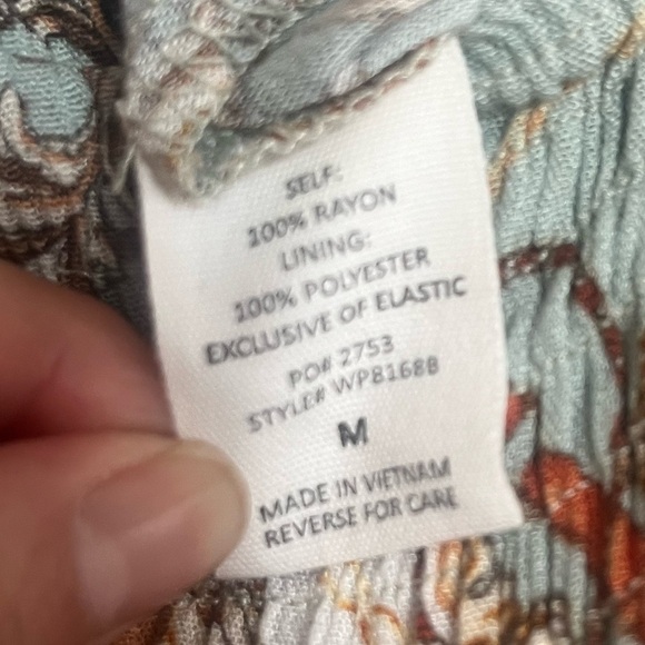 Boho Style Blue and Orange Rayon Jumpsuit NWT - Picture 3 of 5